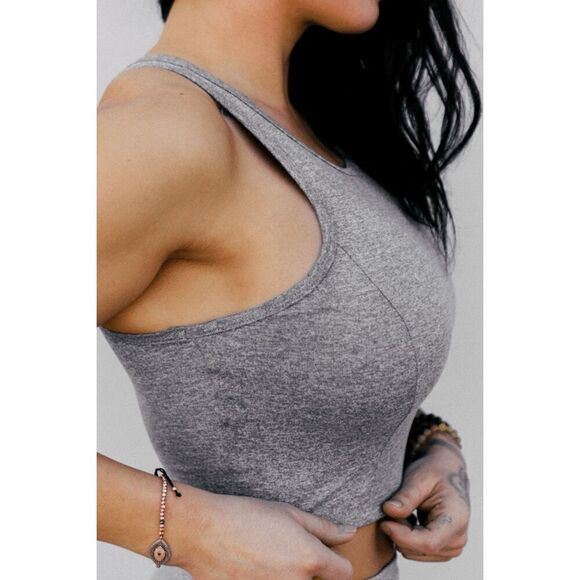Celestial Bodiez CB Collective Riot Tank Gray Crop Tank Top / Sports Bra Medium - Picture 10 of 11